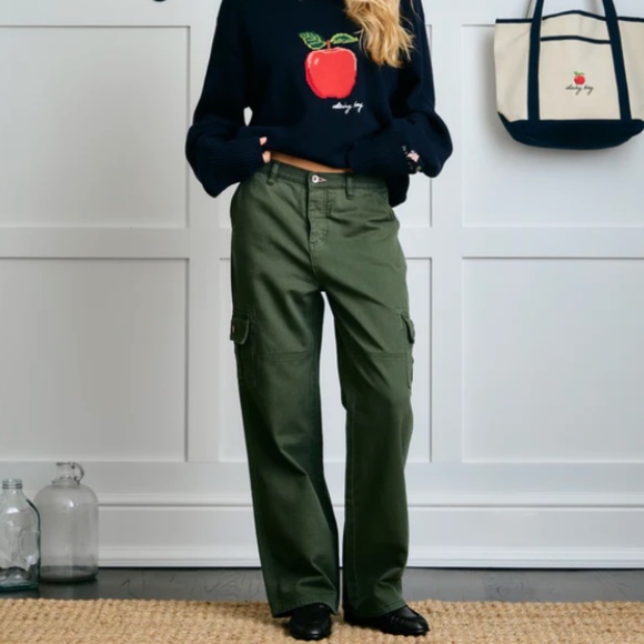 DAIRY BOY CARGO PANTS IN MOSS GREEN - Picture 1 of 4